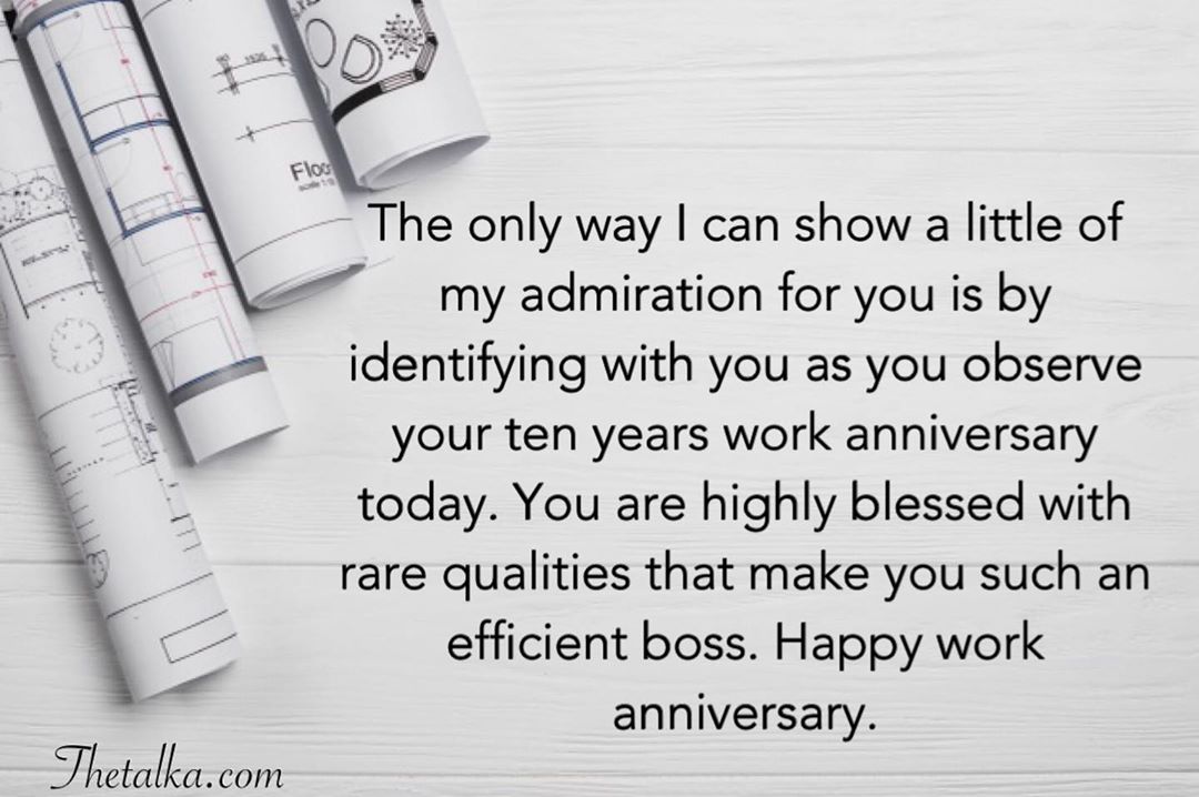 Work Anniversary Wishes For Boss
