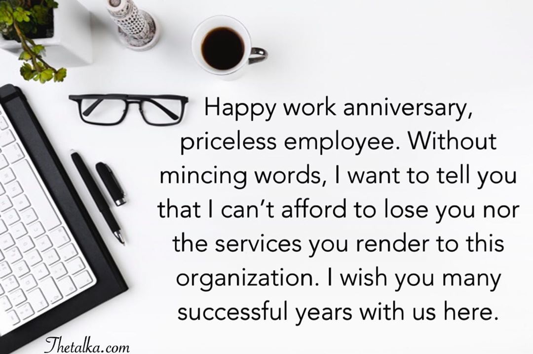 Work Anniversary Wishes For Employee