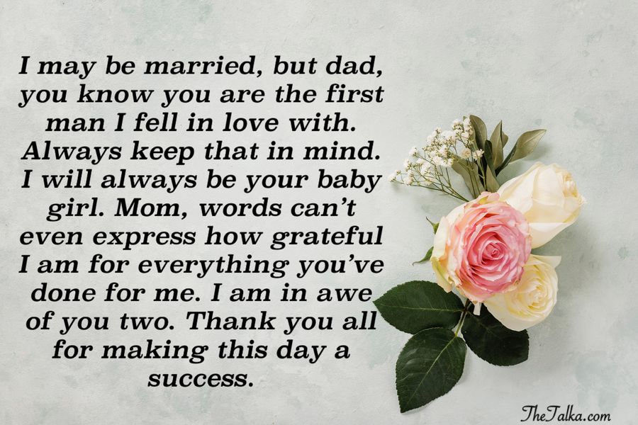 Short Bride Speeches Examples